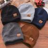 Unisex Autumn Winter Riding Hat Cuffed Warm Beanie Hats Knitted Cycling Cap for Skiing Camping Traveling