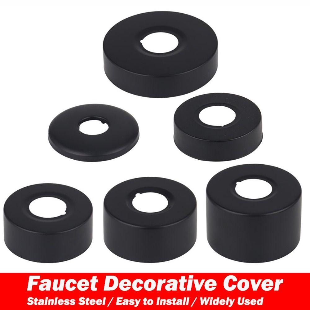 Stainless Steel Faucet Decorative Cover Black Wall Flange Cover New Shower Faucet Cover