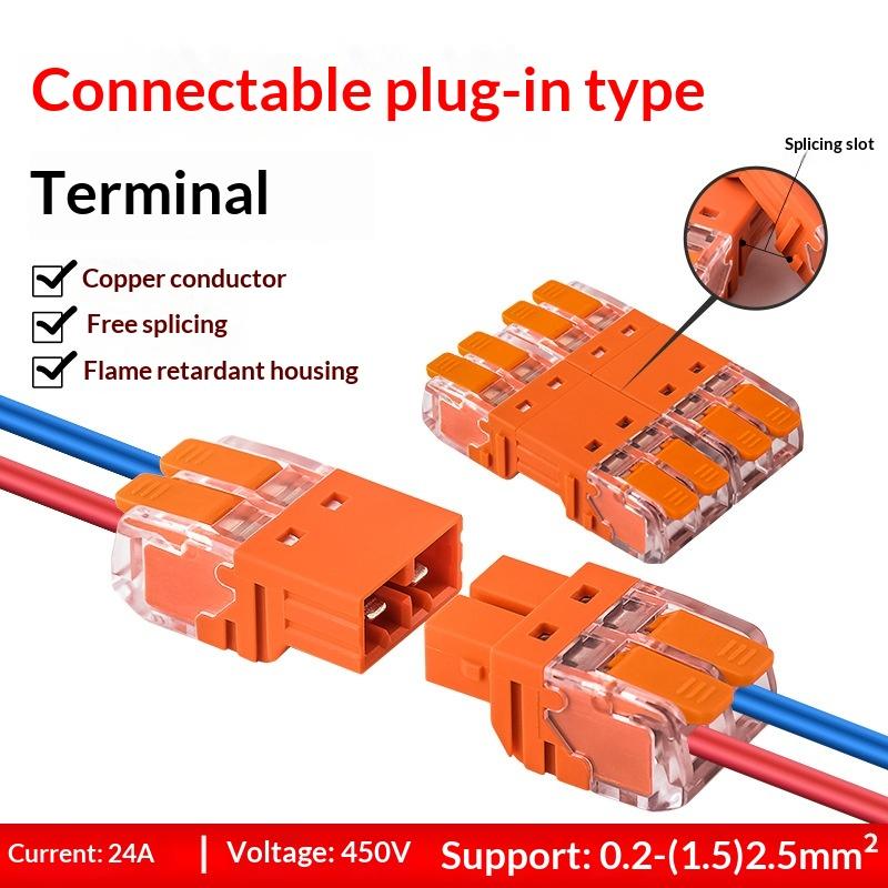 1/2/4Pcs 2/3/4 In And 2/3/4 Out Cmk 64 Quick Lever Wire Connectors For Compact Plug Male Female Terminals Universal Blocks