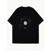 White T Shirt With Cosmic Planet Print For Casual Wear
