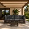 Garden Sofa Set 5 pcs Grey Poly Rattan