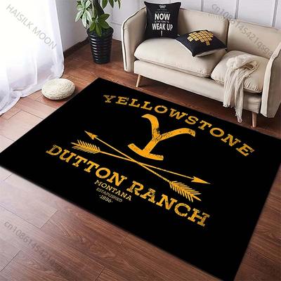 Mehrgrößen Y-Yellowstone Print Teppich für Wohnzimmer Schlafzimmer Sofa Fußmatte Dekoration Sofatisch Bereichsteppich Rutschfeste Bodenmatte