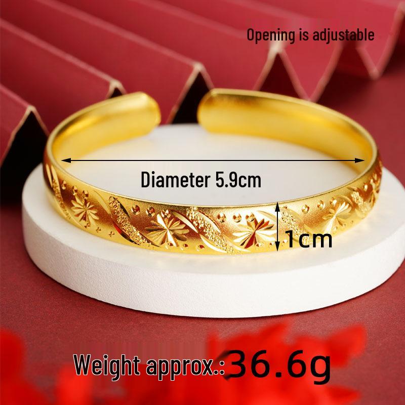 Vietnamesischer Sandschmuck Armreif mit Herzsutra: Langlebiges, sternförmiges Armband aus Messinglegierung für Damen.