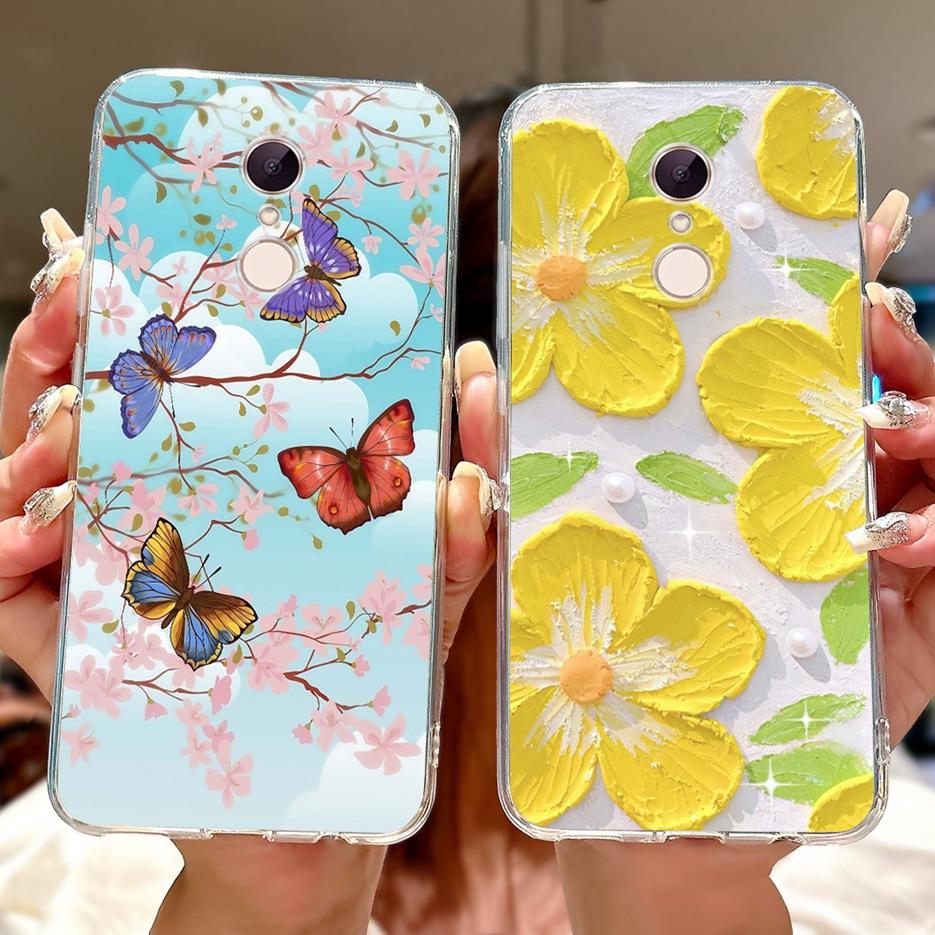 For Xiaomi Redmi 5 Plus Case Cute Cat Lion Painted Cover Soft Silicone Phone Case For Xiaomi Redmi 5 Redmi5 Plus Back Cover Bags