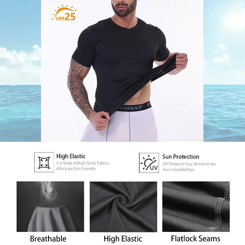 Kompressionsshirt Herren Fitness Gym Body Shaper Sport Lauf Kurzarm T-Shirt Rashgard Tops T-Shirt Quick Dry Tops Männliche Shapewear