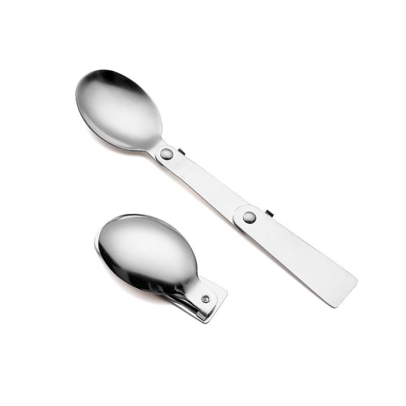 304 stainless steel folding spoon creative three folding spoon outdoor travel eating spoon camping spoon portable tableware