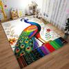 Colorful Peacock Printed Carpet with Floral Pattern for Home Decor Suitable for Use As an Anti-slip for Living Room Bedroom Sofas