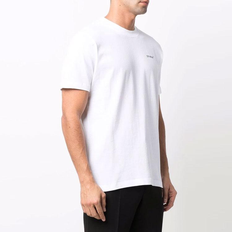 Off-White Caravag Arrow Slim Short-Sleeve Tee White/Black Men Tops OMAA027C99JER0030110