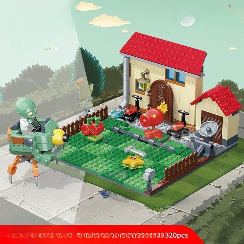320 PEZZI Albero da Guerra Zombie Casa sull'Albero Blocchi da Costruzione Set Attacco Zombie Giardino Pazzo Modello Mattoncini Giocattoli per Bambini Regalo di Compleanno NO SCATOLA