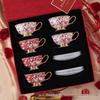 European Elegant Bone China Coffee Cups - Light Luxury Rose Design