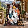 Coperta in Flanella con Nome Personalizzato Chainsaw Man Morbida Calda Coperta Plaid in Peluche Regalo Personalizzato per Famiglia Amici