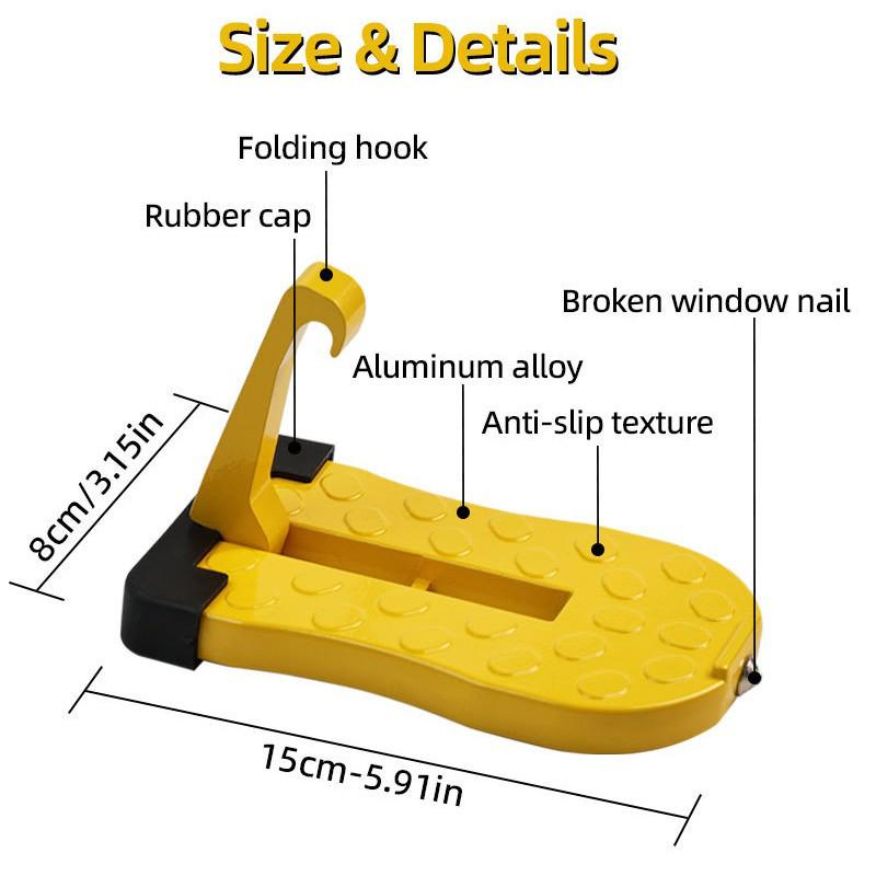 Adjustable SUV Roof Rack Car Door Foot Pedal & Window Breaker Hook
