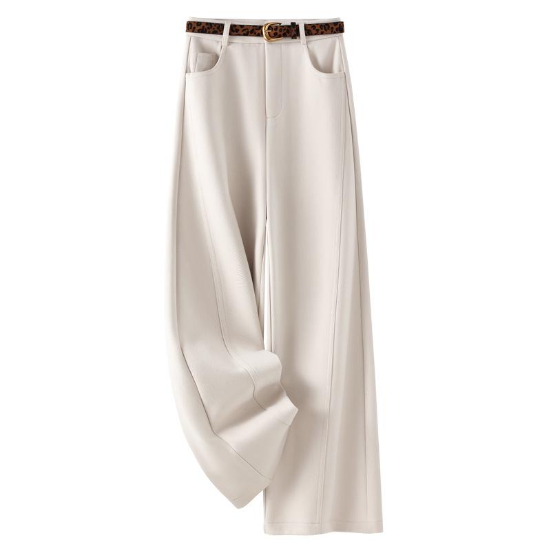 Brown straight wide-leg pants for women, 2026 new spring and autumn style, drapey suit pants, casual pants with a relaxed and casual feel