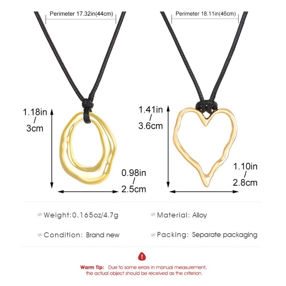 Trendy Hollowed Out Large Heart Shape Pendant Necklace Clavicle Chain for Women Holiday Fashion Jewelry Accessories Gift