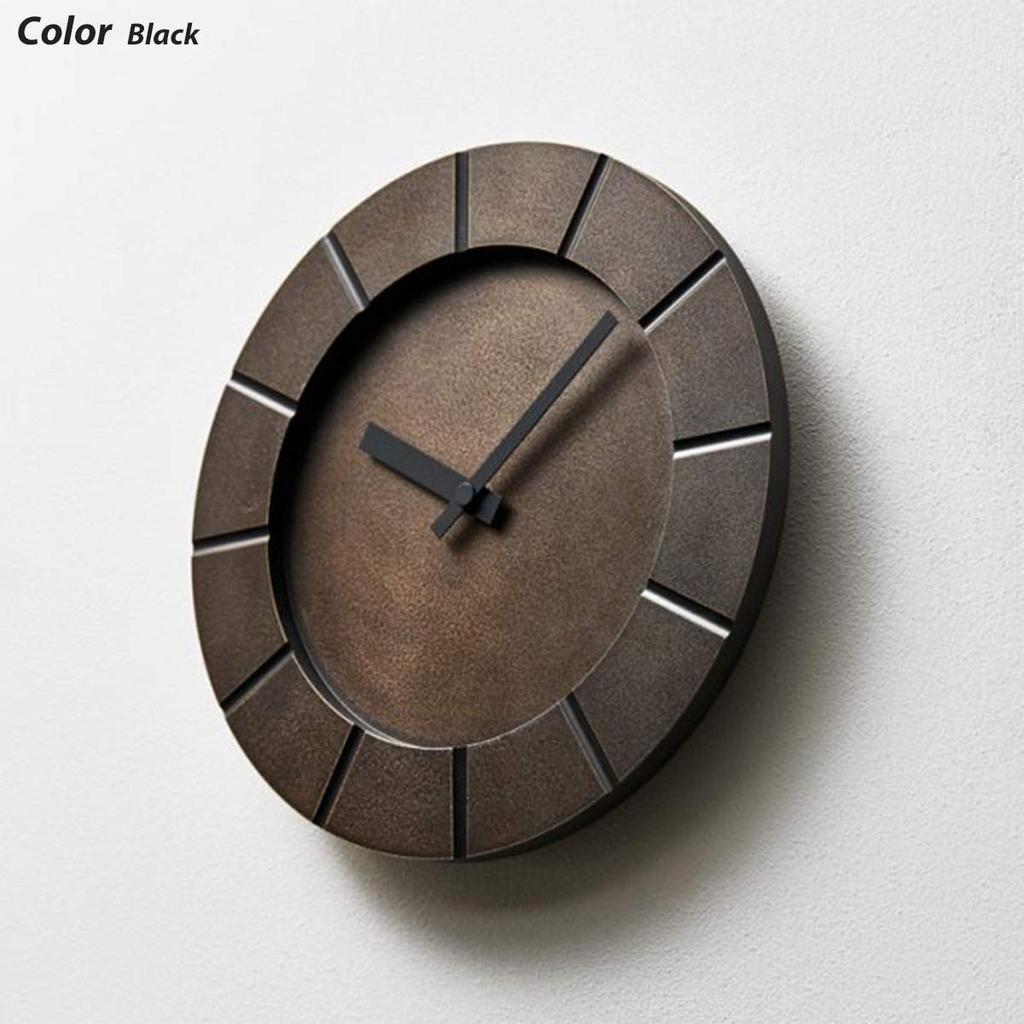 Lemnos Halo Analog Wall Clock, Brass, Black, MK19-05 BK, Diameter 25cm X Depth 3.2cm, MK19-05BK