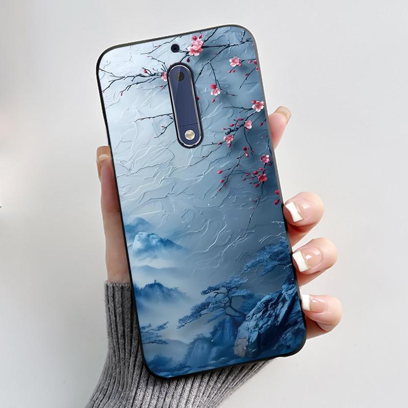 Casing For Nokia 5 Aesthetic Fashion Cute Cat Cartoon Black Soft TPU Phone Case For Nokia 5 Cover TA-1053 TA-1024 Housing Bumper