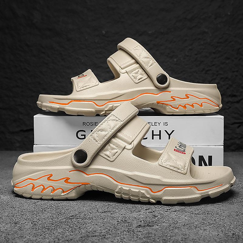 2025 été nouvelles sandales à la mode et polyvalentes personnalité plateforme deux façons de porter pantoufles à enfiler d'extérieur chaussures de plage antidérapantes