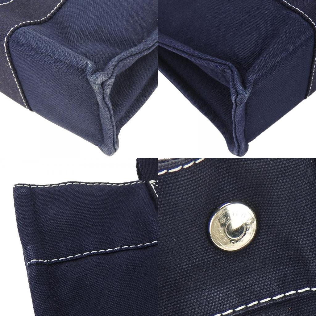Used HERMES Handbag Tote PM Deauville canvas Navy Navy casual