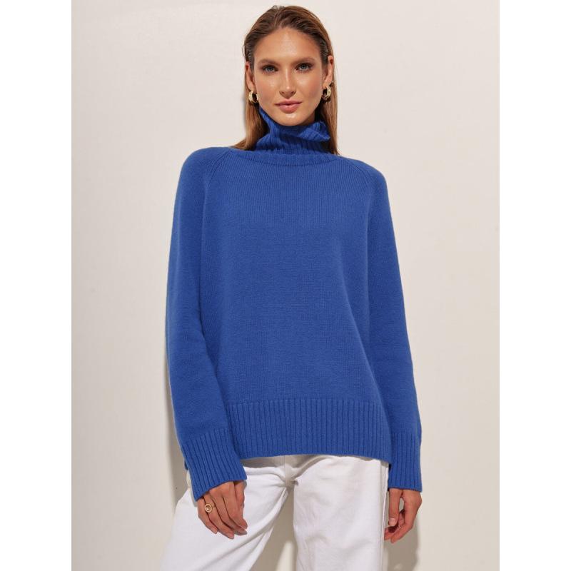 Tooxika Ladies Autumn And Winter New Casual Commuting Solid Color High Collar Raglan Sleeve Sweater