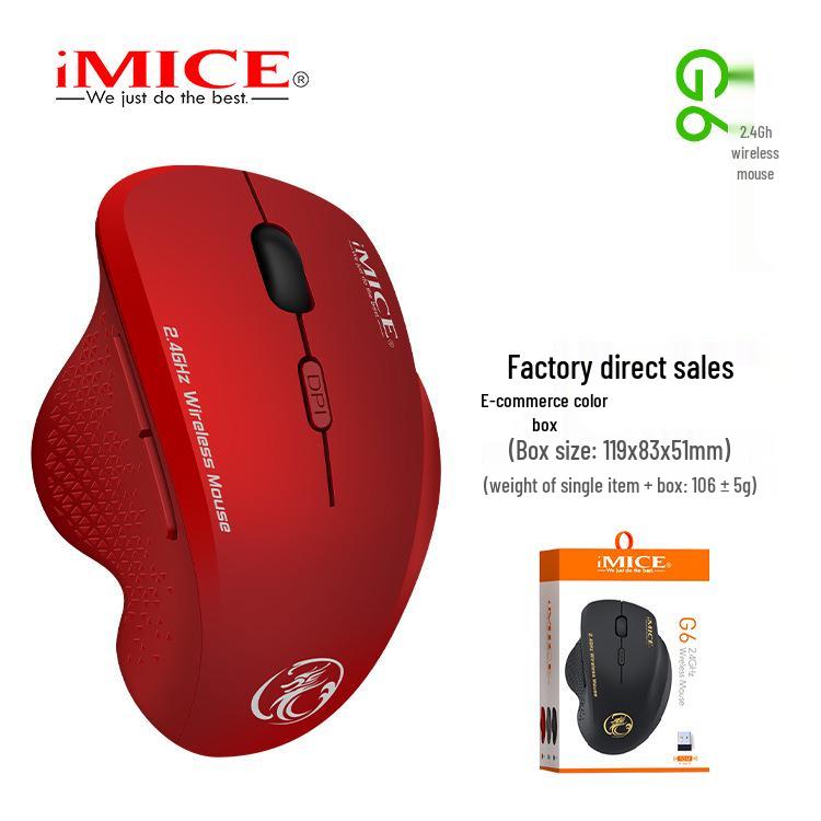Ergonomic Wireless 6-Button Gaming & Office Mouse - Model G6