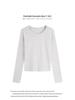 She Exhibition Women's Cotton Round Neck Long Sleeve T-shirt, 2025 Autumn/Winter Style Base Layer Top.