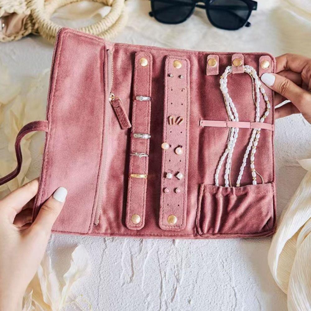 Lace Up Jewelry Storage Bag Bracelet Necklace Velvet Jewelry Holder  Travel