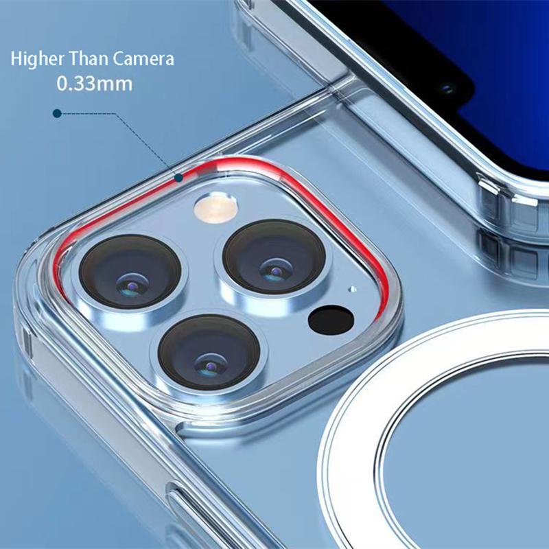 Luxury Wireless Charge Magnetic For MagSafe Case For Iphone 11 12 13 14 15 Pro XS Max Mini X XR 7 8 Plus SE Clear Acrylic Cover