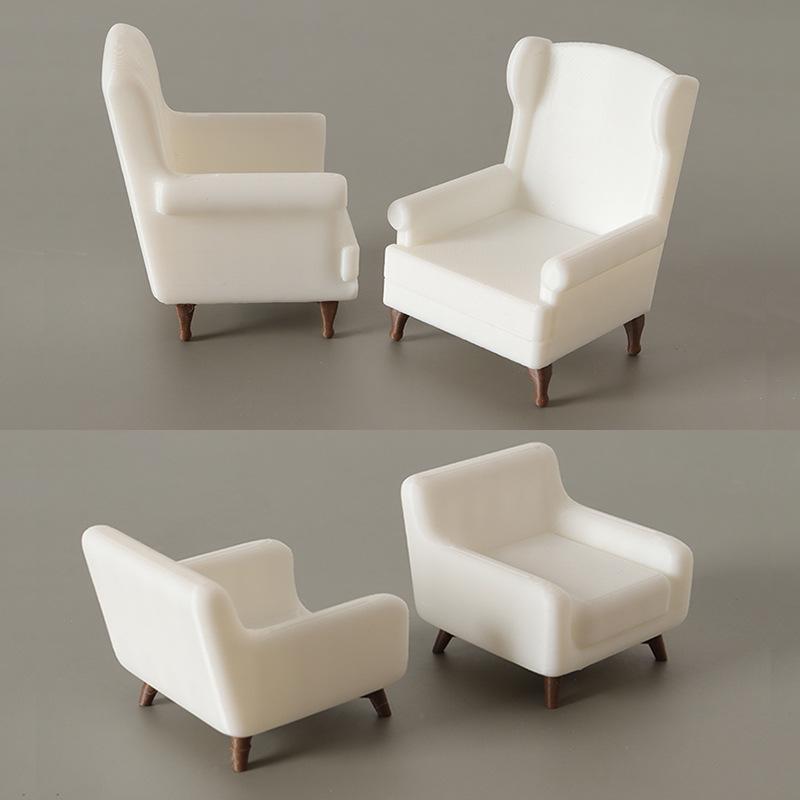 Miniatur-Creme-Puppenhaus-Sofa - Realistisch 1:12 Möbelmodelle für Puppenhaus.