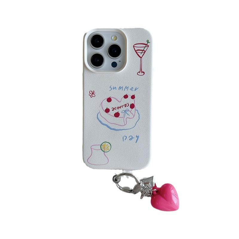 Korean Ins Simple Line Cake Suitable for IPhone16ProMax Apple 14/13/12 Mobile Phone Case 15 Women