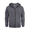 Autumn and Winter Men's Casual Plus Size Sports Hoodies Arm Pocket Contrasting Color Zipper Hoodies