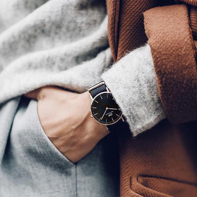 DANIEL WELLINGTON Watch Watch Quartz Movement Nylon Strap White Dial Women's Watch Fashionable and Versatile DW00100279