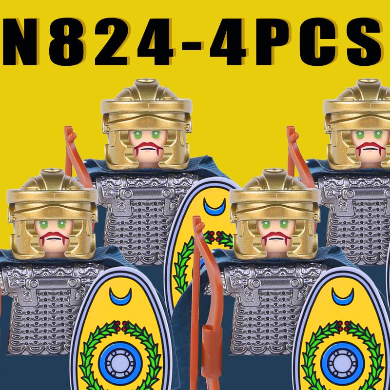 Medieval Military Rome Knights Building Blocks Castle Army Warrior Soldier Figures Crossbowman Shield Sword Legion Bricks Toys