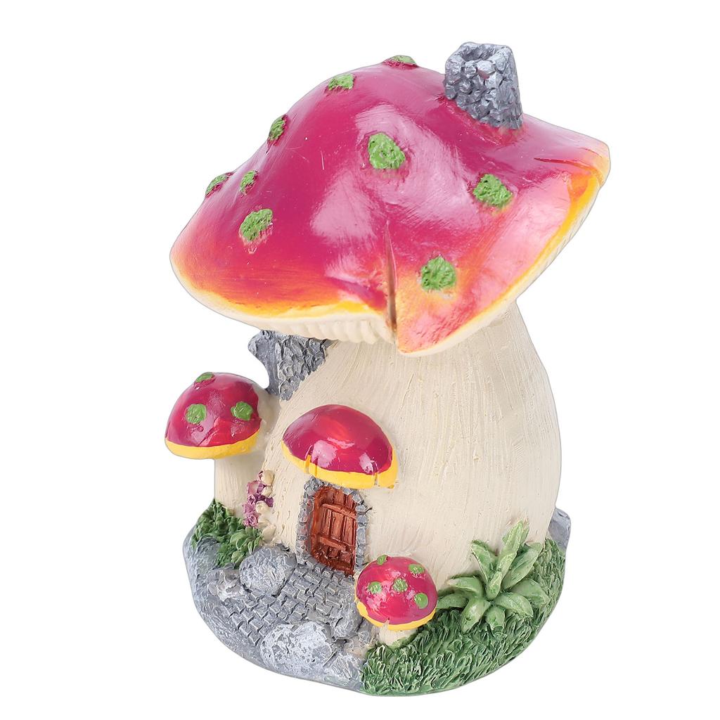 Mushroom House Miniature Decor Resin Statue Outdoor Lawn Garden Decoration Cute Ornament