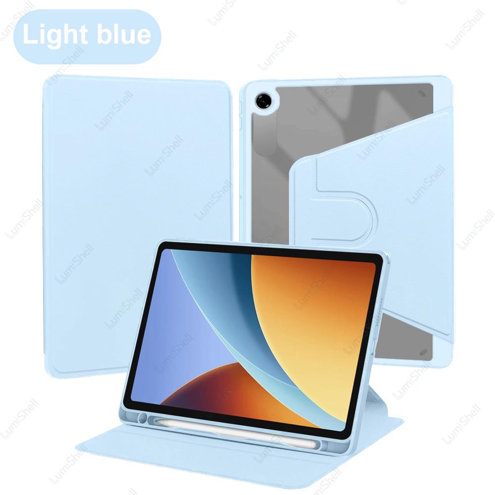 360° Rotation Stand Case for Xiaomi Redmi Pad 2 SE 9.7 inch 2026, with Pencil Holder Acrylic Clear Cover, with Auto Sleep/Wake
