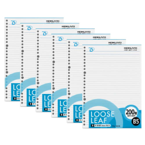 

KOKUYO Loose Leaf Positive B5 Medium Горизонтальная линейка 200 листов 6 книг Набор P3-201BX6