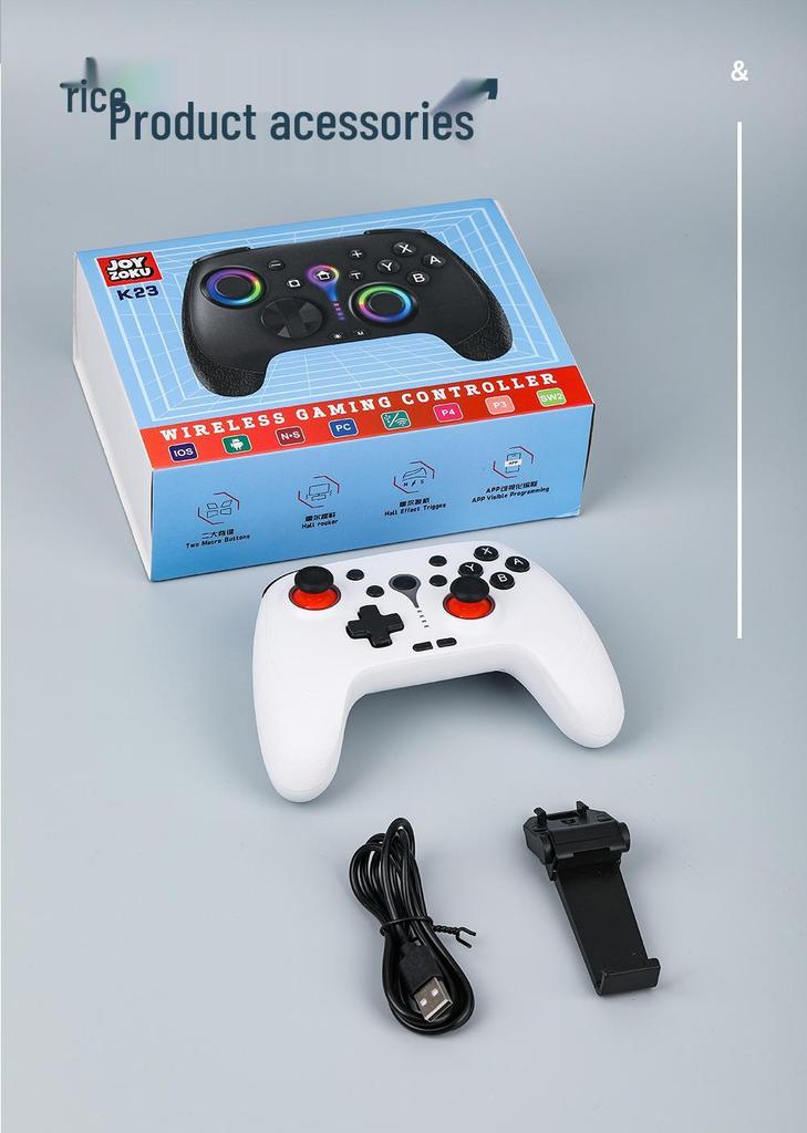 Bluetooth Game Controller: Somatosensory Vibration & Macro, Compatible with PC, Steam, Hall Joystick