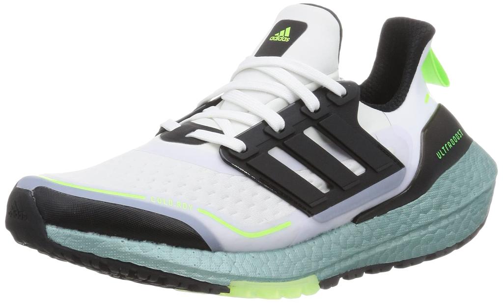 Adidas Ultra Boost 21 COLD. RDY BTE58 Men's Running Shoes, Crystal White/Core Black/Signal Green (S23898), Size 26.5 Cm
