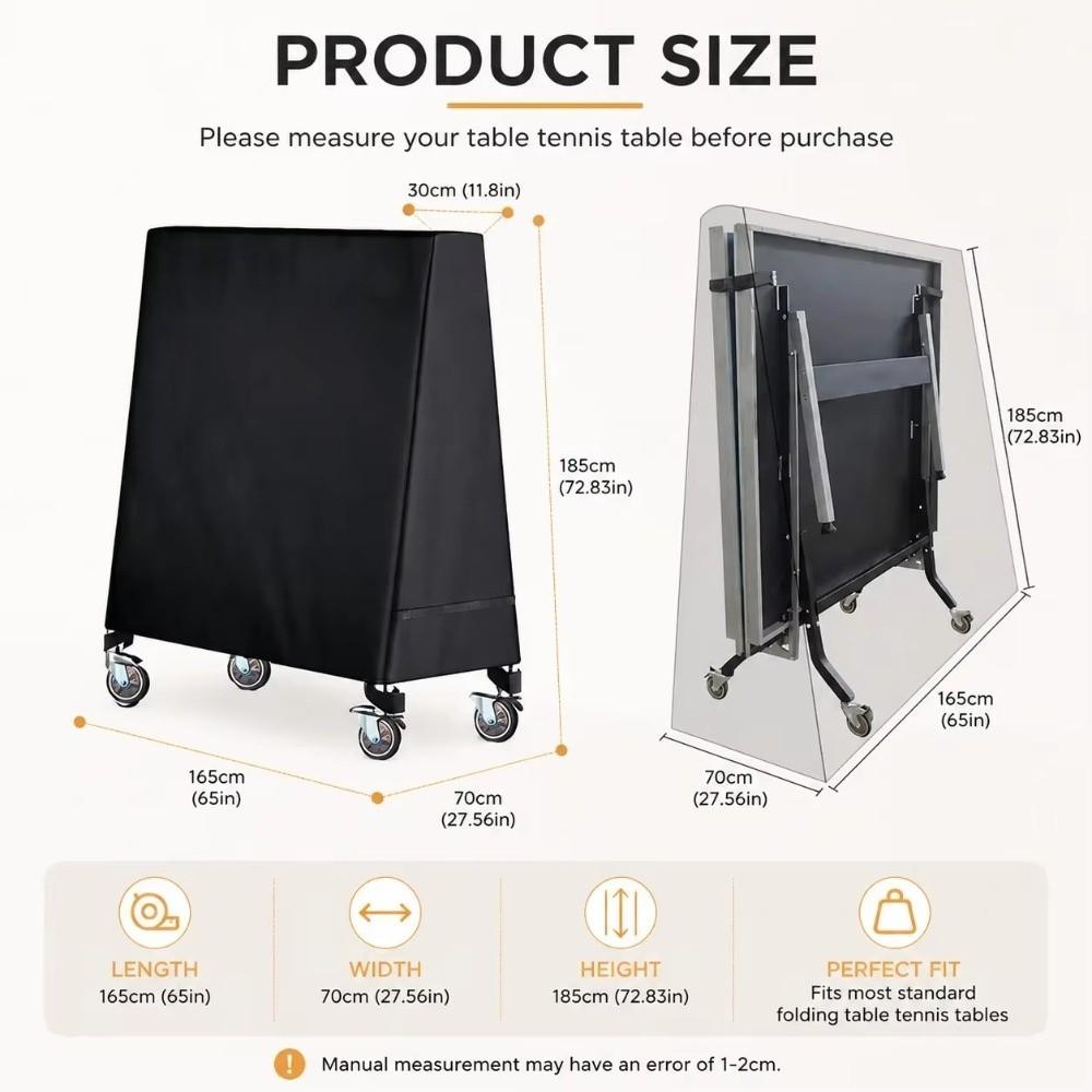 Dustproof Table Tennis Table Cover Ping Pong Table Storage Cover for Folding Ping Pong Table