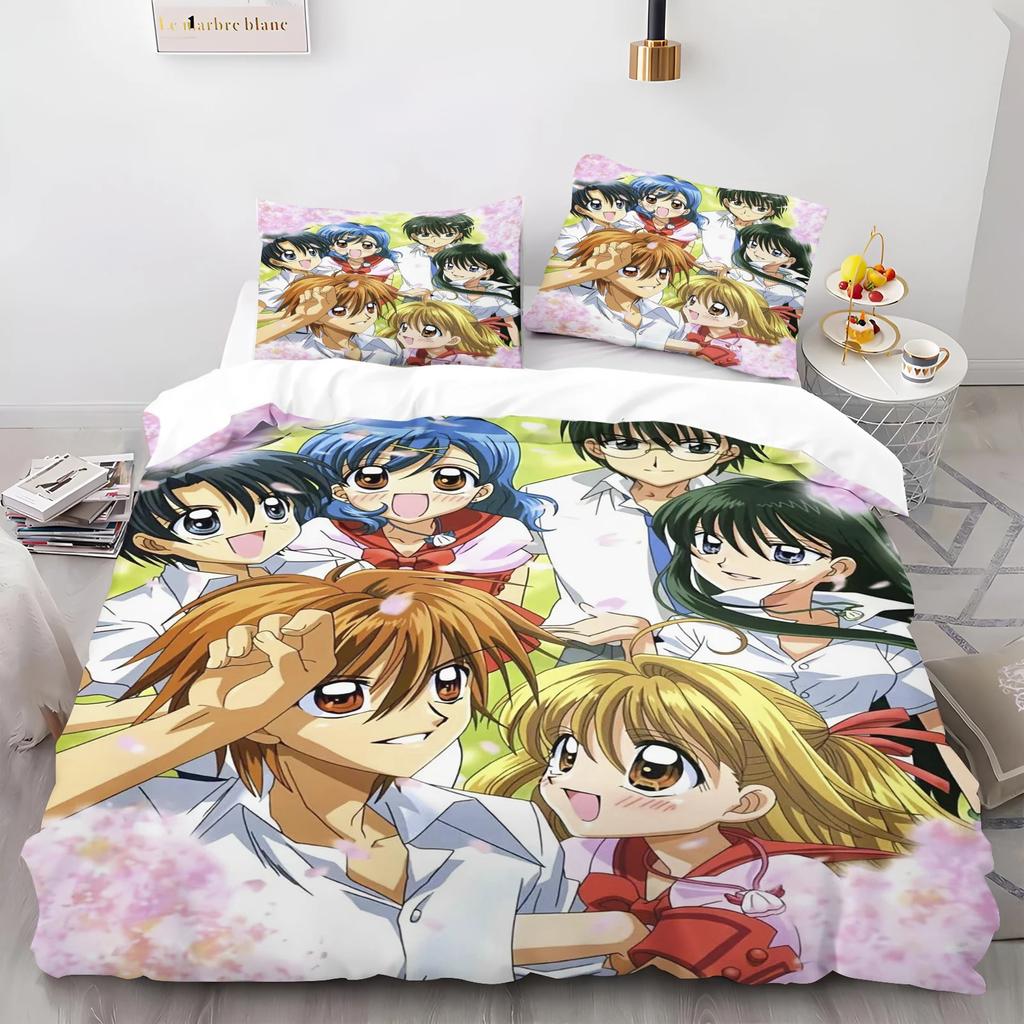 Cartoon Mermaid Melody Duvet Cover And Pillowcase Set for Adults And Children Bedroom Decoration Single Double Large Size