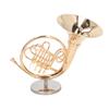 Brass Miniature French Horn Mini French Horn Model Musical Instrument Replica Dollhouse Home