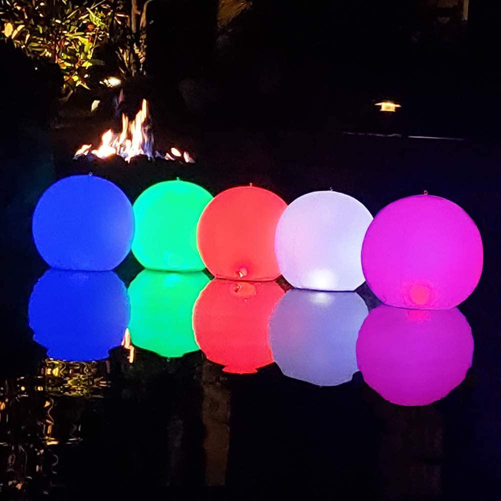 Remote-Controlled 16-Color LED Inflatable 40cm Luminous Beach Ball