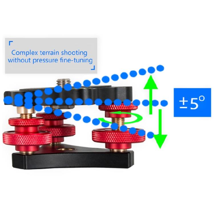 Tri-wheel Aluminum Alloy Fine Adjustment Dials Leveling Base for Camera Tripod