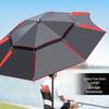 Thickened Foldable Black Fishing Umbrella with Ground Insert, Universal Waterproof & Sun Protection