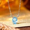 S925 Sterling Silver Clavicle Chain with Multi-Color Gemstone Pendant for Women