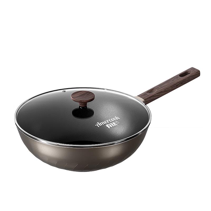 Плоская сковорода-вок Amercook True Titanium с антипригарным покрытием