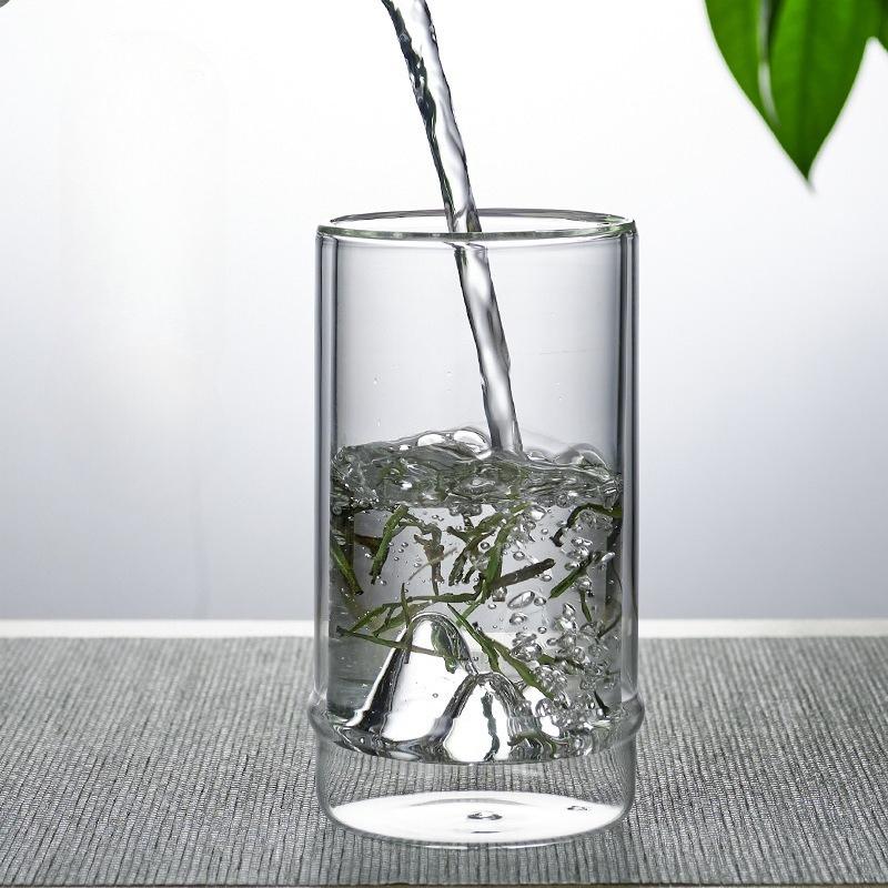 Бытовая двустенная стеклянная чайная чашка Чашка Гуаньшань питьевая чайная чашка высококачественная чашка утолщенная термостойкая чайная чашка 500ml