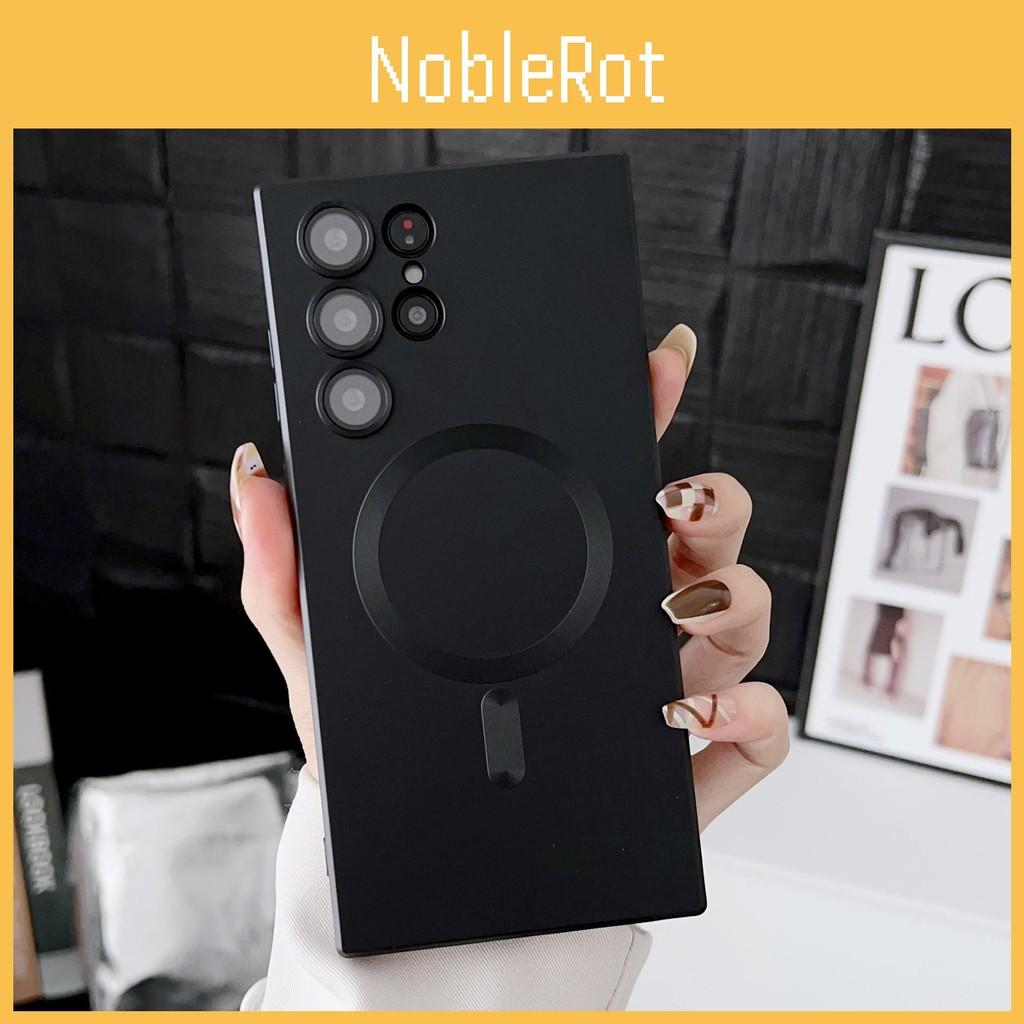 Charge Magnetic Wireless Phone Case With Lens Protection For Samsung Ultra S21
