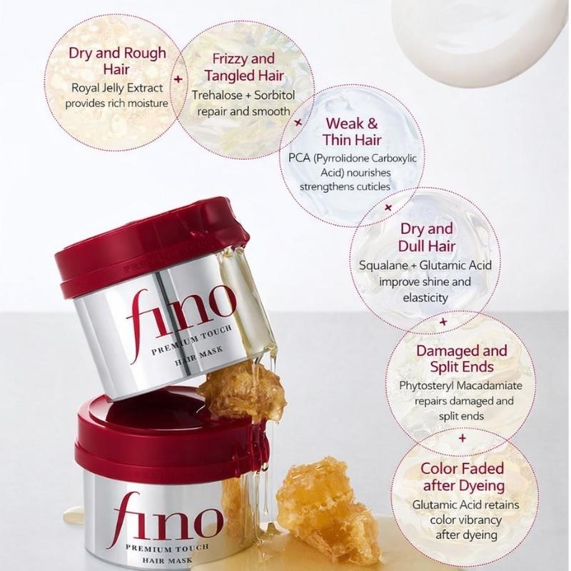 FINO Premium Touch Haarpflegeöl Serum Luftig Glatt + Haarmaske (70ml+230g / 2.37 fl. oz+8,1 oz.)