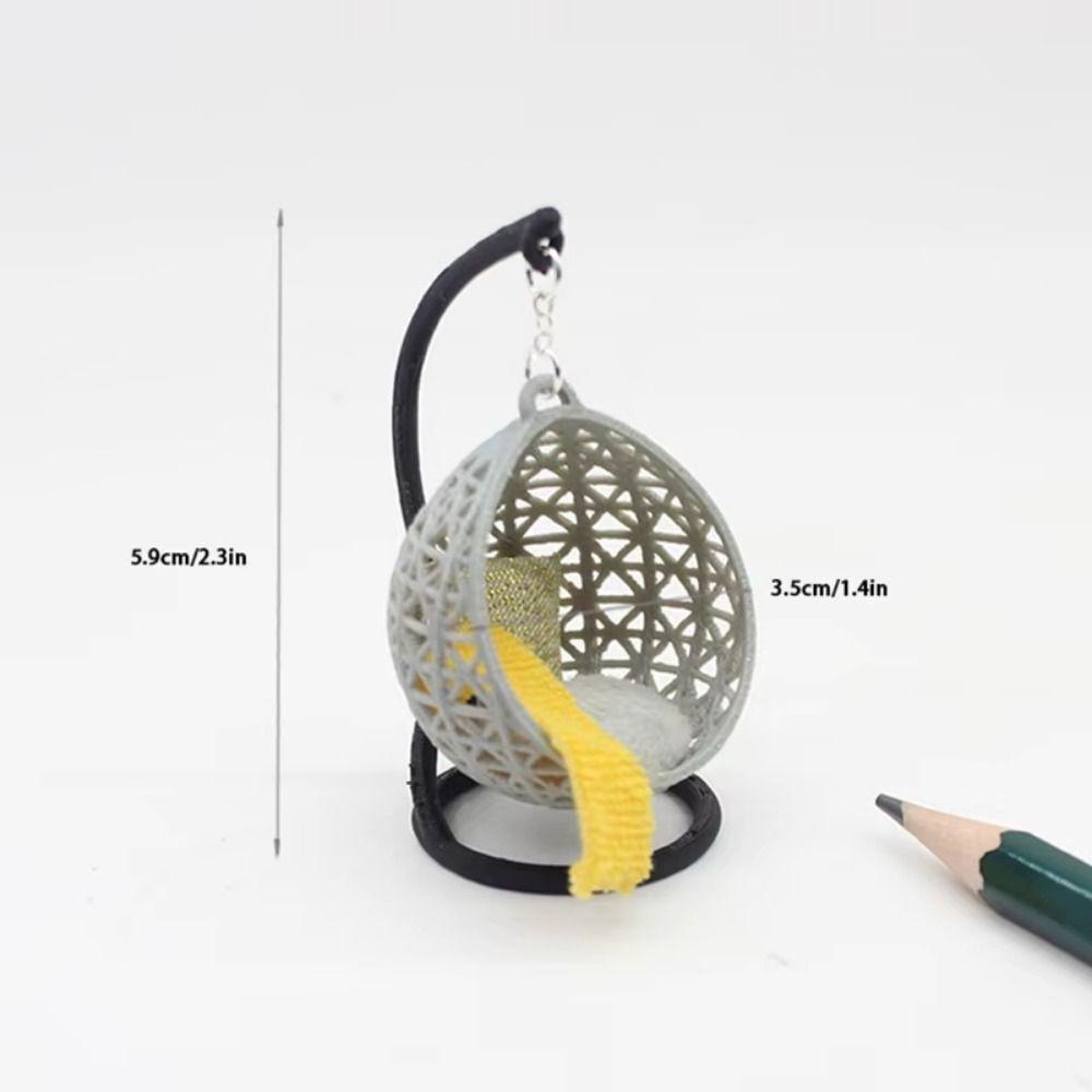 1:12 Scale Miniature Swing Ornament Garden Furniture Doll Tiny Swing Model DIY