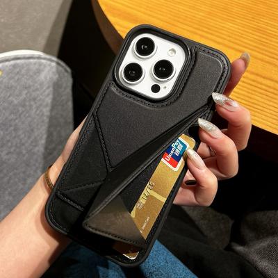 Luxe Multifunctionele Portemonnee Kaart Telefoonhoesje Voor Iphone17 16 15 14 Plus 13 12 Pro Max 11 PU Houder Polsbandje Zachte Siliconen Hoes